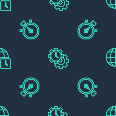 Hat Zaman Yönetimi, Kronometre ve Dünya zamanını kusursuz bir şablona ayarla. Vektör