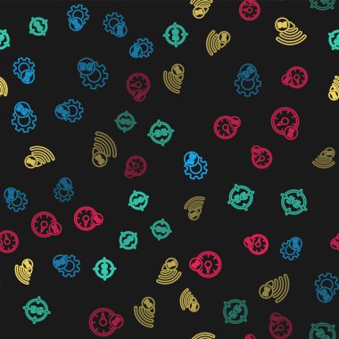 Çizgi Ayarlama 5G ağı ve Dijital hız ölçerini kusursuz desen üzerine ayarla. Vektör