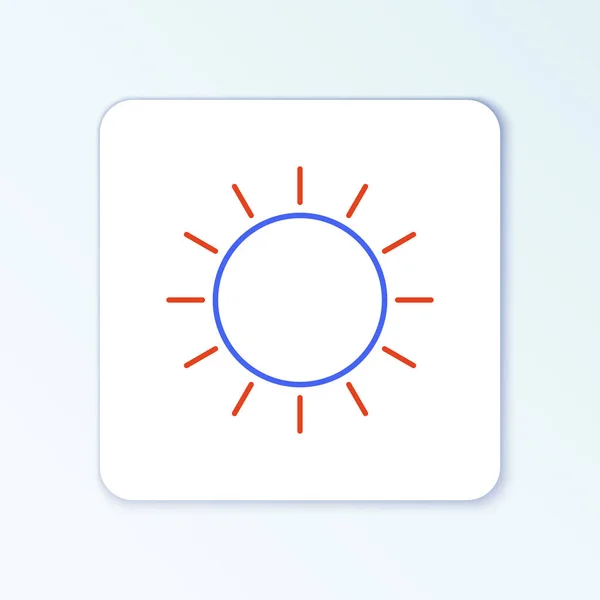 Linie Sun Symbol isoliert auf weißem Hintergrund. Buntes Rahmenkonzept. Vektor — Stockvektor