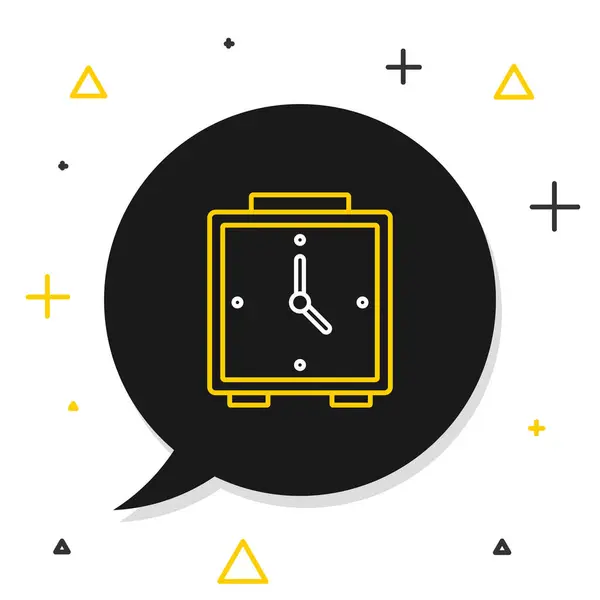 Línea Icono de reloj despertador aislado sobre fondo blanco. Despierta, levántate concepto. Señal de tiempo. Concepto de esquema colorido. Vector — Vector de stock