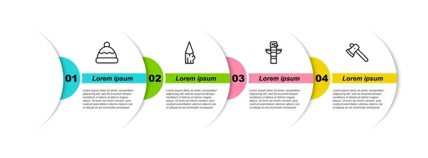 布线贝尼帽，木制圆木，加拿大图腾杆和斧头。业务信息模板。B.病媒 — 图库矢量图片