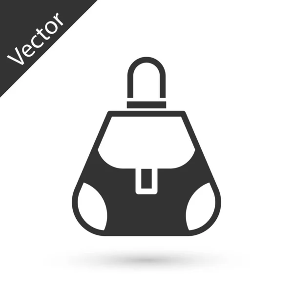 Icono del bolso gris aislado sobre fondo blanco. Señal de bolso femenino. Símbolo de equipaje casual Glamour. Vector — Vector de stock