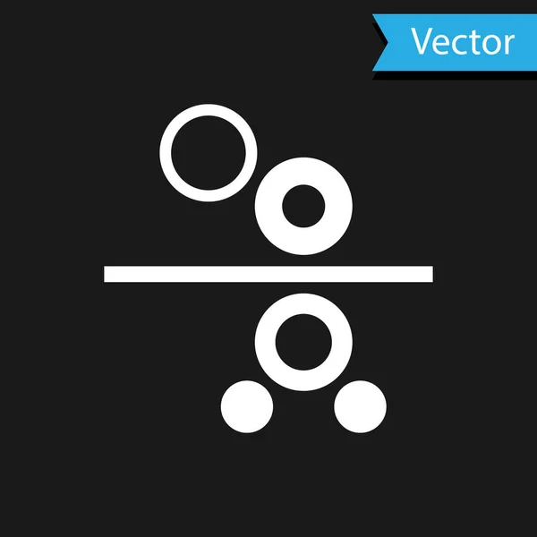 Rollo de papel blanco de un icono de imprenta aislado sobre fondo negro. Vector — Vector de stock