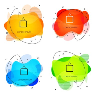 Siyah Ayna simgesi beyaz arkaplanda izole edildi. Sıvı şekilli soyut pankart. Vektör