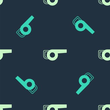 Yeşil ve bej yapraklı bahçe üfleyici ikonu mavi arka planda izole edilmiş pürüzsüz desen. Vektör