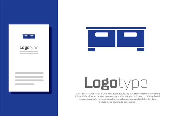 Icona cassettiera blu isolata su sfondo bianco. Elemento modello di design logo. Vettore — Vettoriale Stock