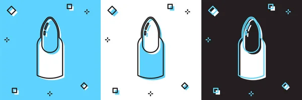Définir l'icône de manucure des ongles isolé sur fond bleu et blanc, noir. Vecteur — Image vectorielle