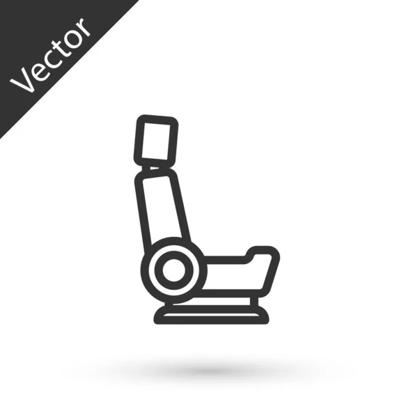 Línea gris Icono de asiento de coche aislado sobre fondo blanco. Sillón de coche. Vector — Vector de stock