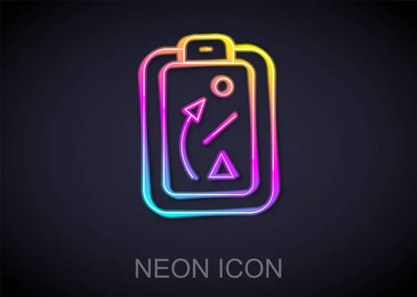 Glödande neon line Planering strategi koncept ikon isolerad på svart bakgrund. Baseball kopp bildning och taktik. Vektor — Stock vektor