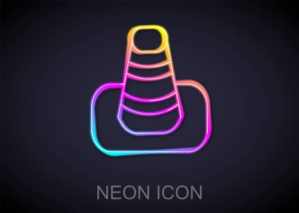 Glödande neon line Trafikkon ikon isolerad på svart bakgrund. Vektor — Stock vektor