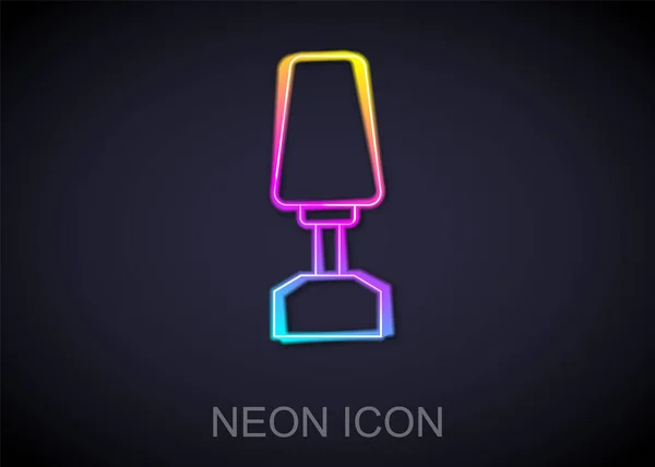 Leuchtende Neon-Linie Fräser für Maniküre-Symbol isoliert auf schwarzem Hintergrund. Apparat für Maniküre. Maniküre-Werkzeuge. Vektor — Stockvektor