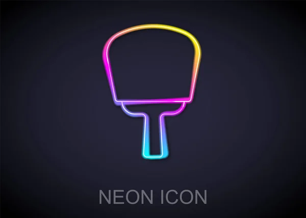 Glödande neon line koreanska handfan ikon isolerad på svart bakgrund. Vektor — Stock vektor