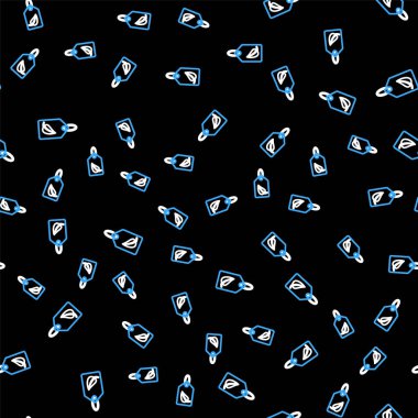 Yaprak sembolü simgesine sahip satır etiketi siyah arkaplanda izole edilmiş pürüzsüz desen. Pankart, etiket, etiket, logo, çevre yeşili etiketi. Vektör