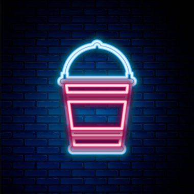 Parlak neon hattı tuğla duvar arka planına izole edilmiş bir ağaç ikonu yerleştiriyor. Bahçıvanlık, tarım, çevre bakımı. Renkli taslak konsepti. Vektör