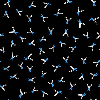 Siyah arkaplandaki izole edilmiş ikonu budamak için el yapımı makas. Ahşap saplı budama makası. Vektör