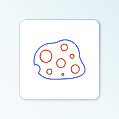 Asteroid çizgi simgesi beyaz arkaplanda izole edildi. Renkli taslak konsepti. Vektör