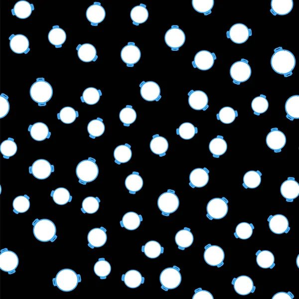 ラインバーベキューグリルアイコン黒の背景に隔離されたシームレスなパターン バーベキューグリルのトップビュー 鋼のグリッド ベクトル — ストックベクタ