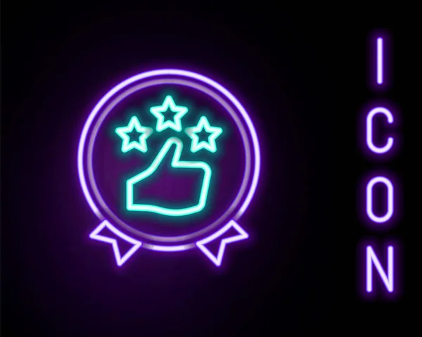 배경에서 Glowing Neon Line Consumer Customer Product Rating Icon Vector — 스톡 벡터