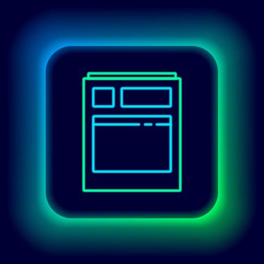 Parlayan neon hattı mutfak bulaşık makinesi simgesi siyah arka planda izole edildi. Renkli taslak konsepti. Vektör