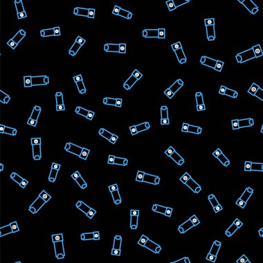 Çizgi solunum simgesi siyah arkaplanda izole edilmiş. Öksürük şurubu, solunum, alerjik hasta. Vektör