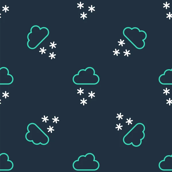 Line Cloud Avec Icône Neige Motif Isolé Sans Couture Sur — Image vectorielle