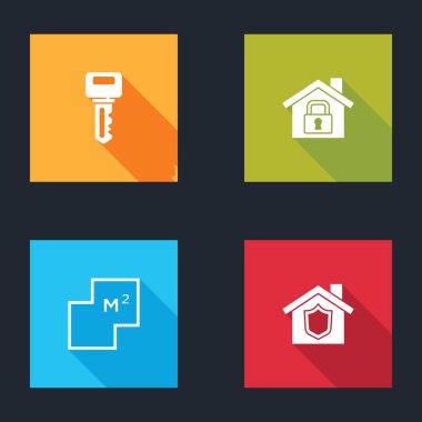 Evin anahtarını koruma altına al, plan yap ve kalkan ikonu kullan. Vektör