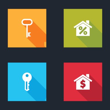 Ev anahtarını indirimli ve dolar sembollü olarak ayarla. Vektör