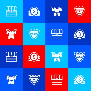 Sandık, Kadim parası, vücut zırhı ve kalkanların simgesi. Vektör