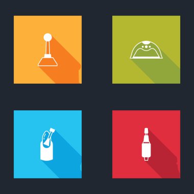 Manikür, manikür lambası, çivi ve ikon için değirmen kesiciyi hazırlayın. Vektör