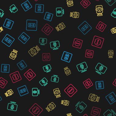 Elektrik prizi, dolgu, propan gazı deposu ve pürüzsüz desen ayarlayın. Vektör