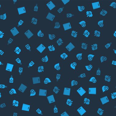 Alışveriş torbasını, temiz suyu, asit yağmurunu, radyoaktif bulutu ve etiketi geri dönüşümsüz olarak ayarla. Vektör