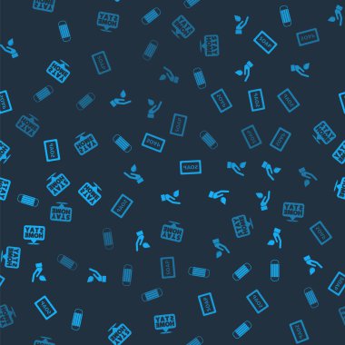 Tıbbi koruyucu maske tak, ellerini sabunla yıka, Bar of ve kusursuz bir şekilde evde kal. Vektör