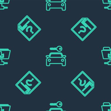 Satır Aracı Kiralama, Bilinmeyen Belge ve FTP dizinini kusursuz desen üzerine indirin. Vektör