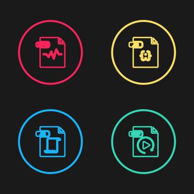 JS dosya belgesi, GIF ve MP3 simgesini ayarla. Vektör