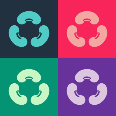 Pop Art Beans simgesi renk arkaplanında izole edildi. Vektör