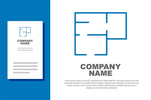 Icône de plan Maison Bleue isolée sur fond blanc. Modèle de conception de logo élément. Vecteur — Image vectorielle