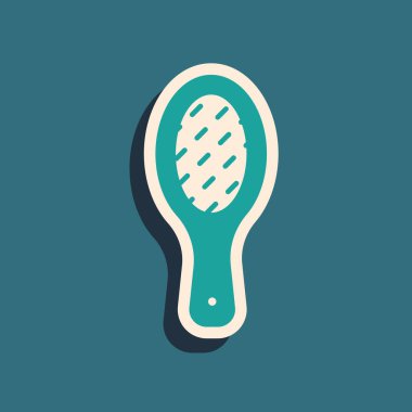 Yeşil tırnak dosya simgesi yeşil arkaplanda izole edildi. Manikür aleti. Uzun gölge tarzı. Vektör