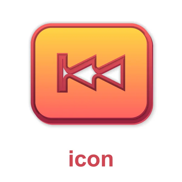 Icono de botón Gold Rewind aislado sobre fondo blanco. Vector — Vector de stock