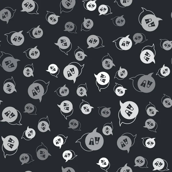 Grey Rubber flippers for swimming icon isolated seamless pattern on black background. Diving equipment. Extreme sport. Diving underwater equipment. Vector — Stock Vector