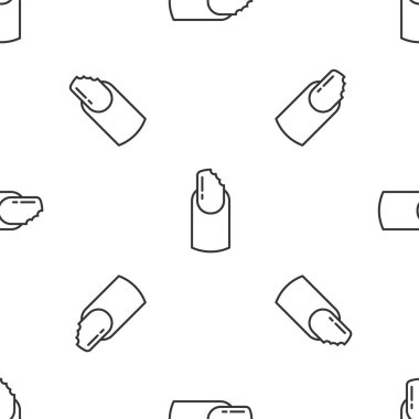 Kırık tırnak ikonu, beyaz arka planda izole edilmiş, pürüzsüz desen. Tırnağı çatlamış. Vektör