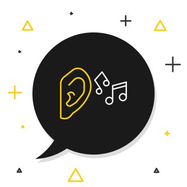 Hat Kulağı dinleme ses sinyali simgesi beyaz arkaplanda izole edildi. Kulak misafiri. Renkli taslak konsepti. Vektör