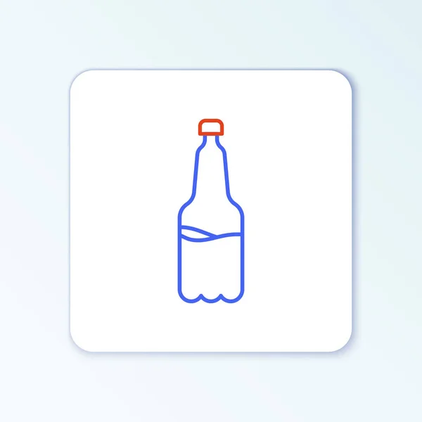 Line Plastic beer bottle icon isolated on white background. Colorful outline concept. Vector — Stock Vector