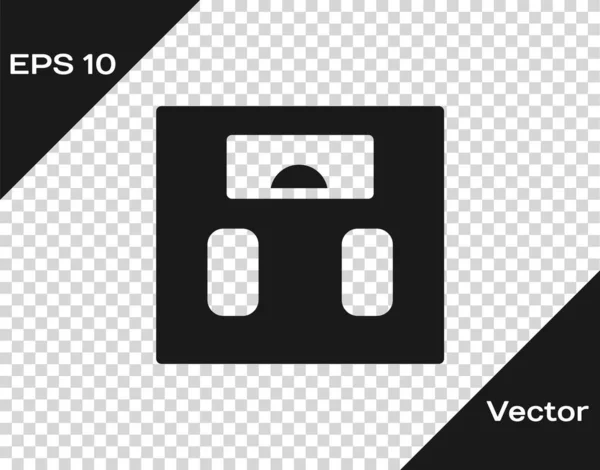 Schwarze Badezimmerwaagen sind auf transparentem Hintergrund isoliert. Gewichtsmessgeräte. Weight Scale Fitness Sportkonzept. Vektor — Stockvektor