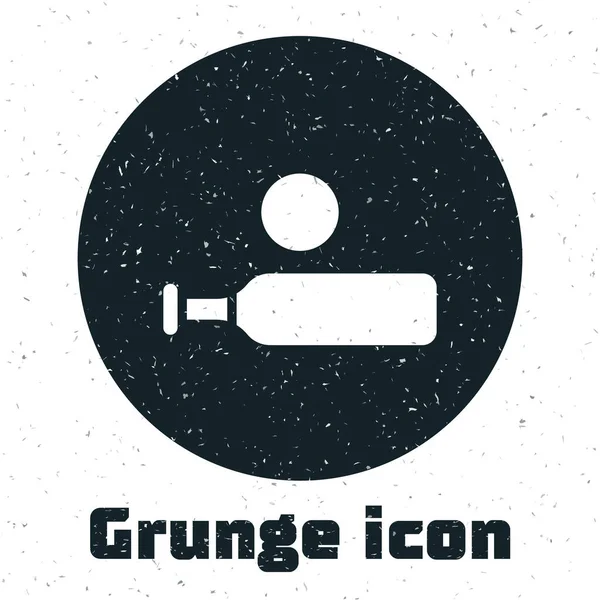 Grunge Hout cricket bat en bal pictogram geïsoleerd op witte achtergrond. Monochrome vintage tekening. Vector — Stockvector