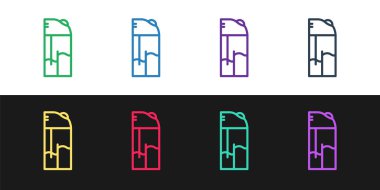 Çizgi Aydınlatma simgesini siyah ve beyaz arkaplanda izole et. Vektör