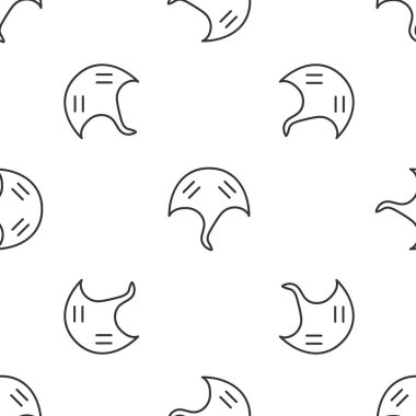 Gri çizgi Stingray ikonu beyaz arka planda izole edilmiş kusursuz desen. Vektör.