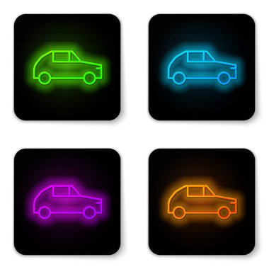 Siyah araba simgesi siyah arkaplanda izole edildi. Sıvı şekilli soyut pankart. Vektör