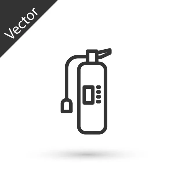 회색 라인 화재 소화기 아이콘은 흰색 배경에 분리되어 있습니다. Vector — 스톡 벡터