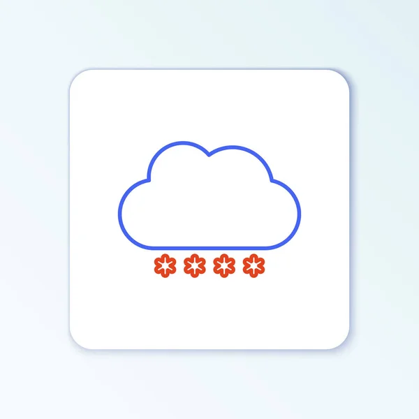 Nube Línea Con Icono Nieve Aislado Sobre Fondo Blanco Nube — Vector de stock