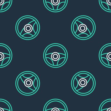 Çizgili direksiyon simgesi siyah arkaplanda izole edilmiş. Araba tekeri ikonu. Vektör